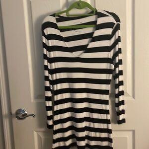 INC black-and-white striped long sleeve tunic size extra large